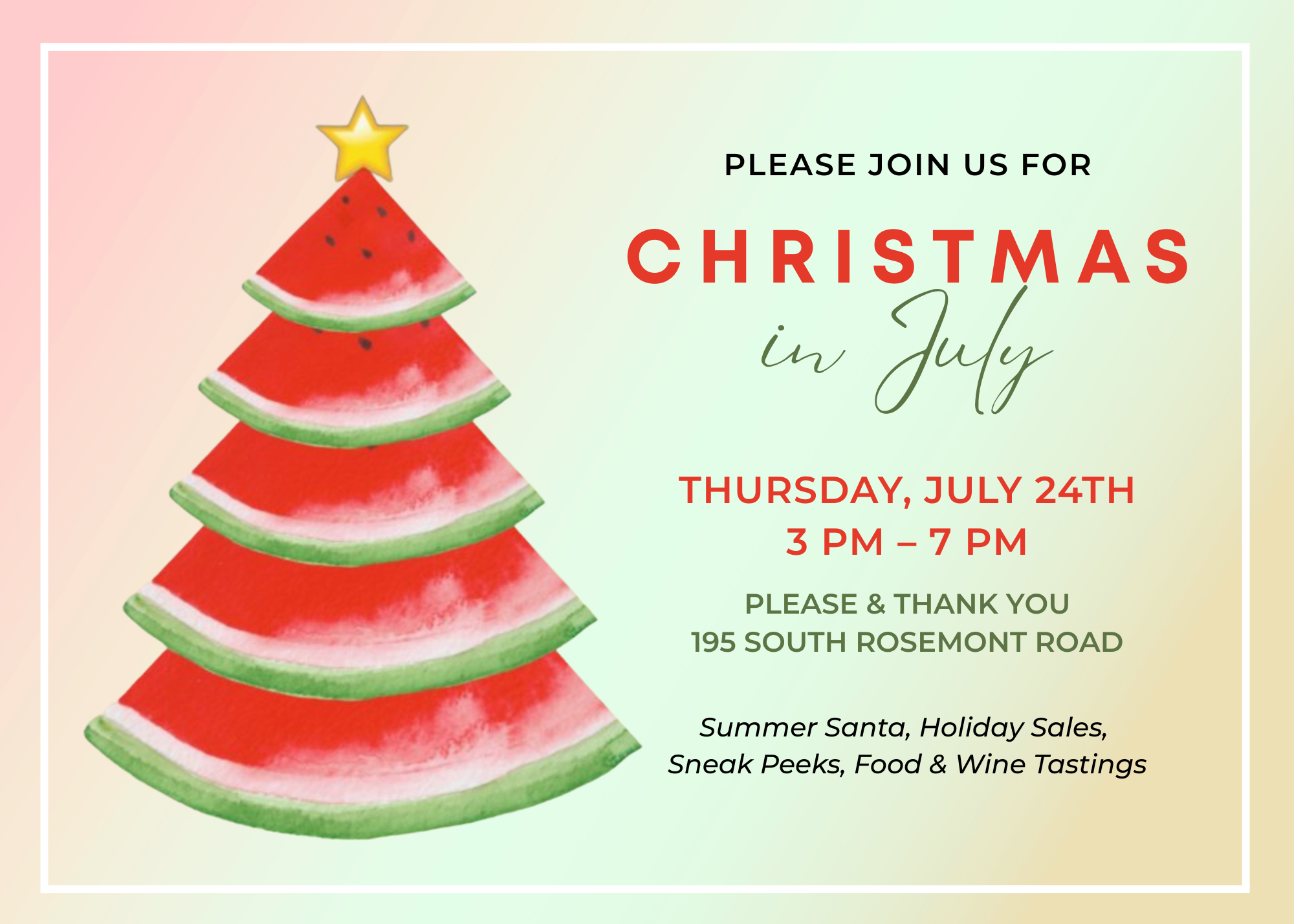 Please & Thank You: Christmas in July